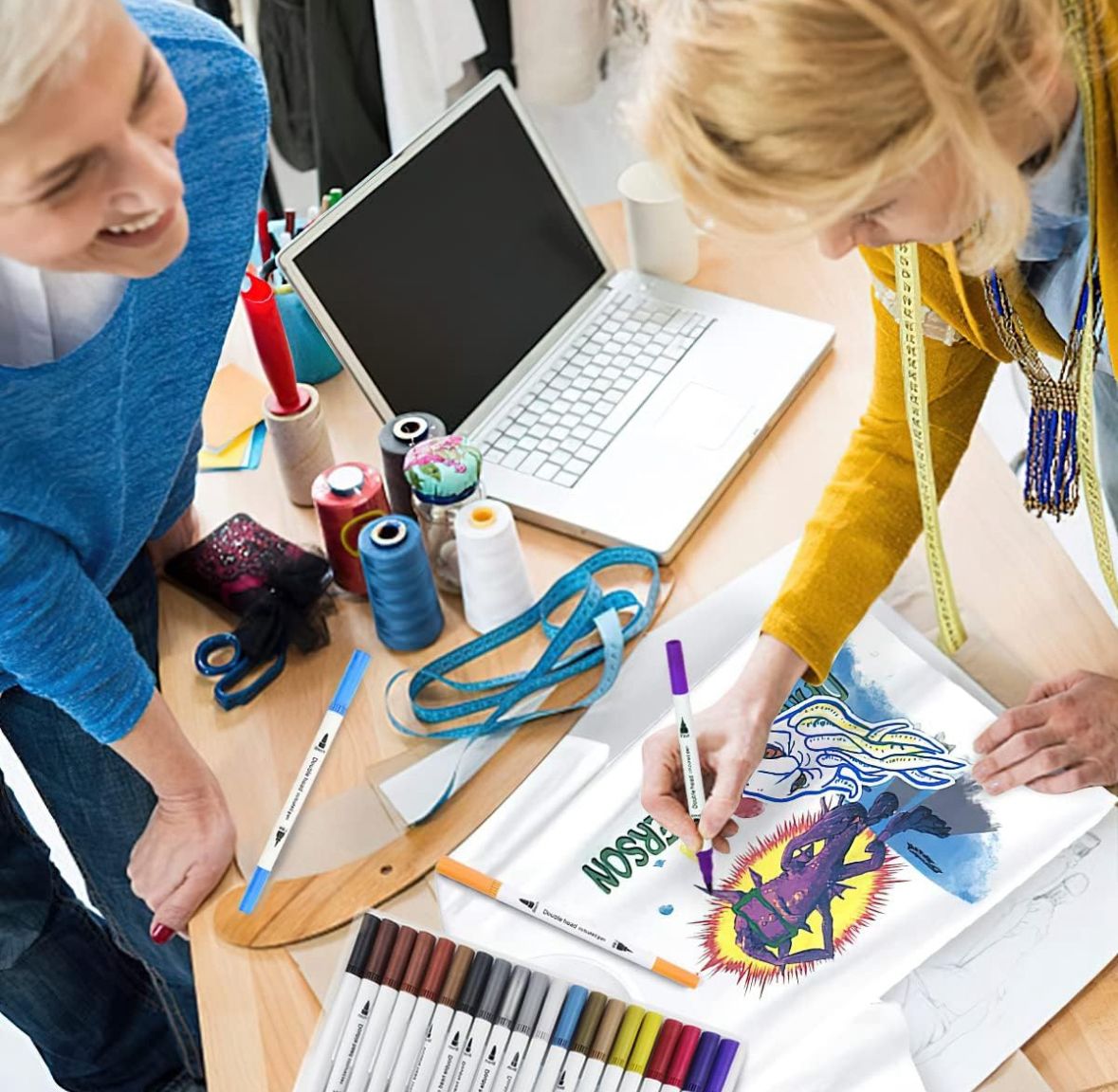 Miniatura 6 de Marcadores Doble Punta Pincel - cantidad: 12pcs